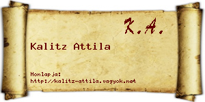 Kalitz Attila névjegykártya